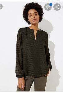 Military hunter green popcorn lined tunic top